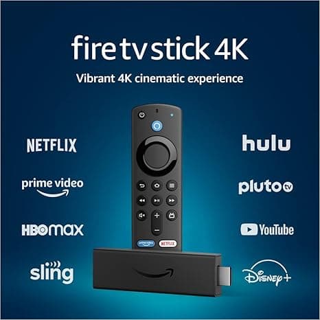 Amazon Fire TV Stick 4K, brilliant 4K streaming quality, TV and smart home controls, free and live TV
